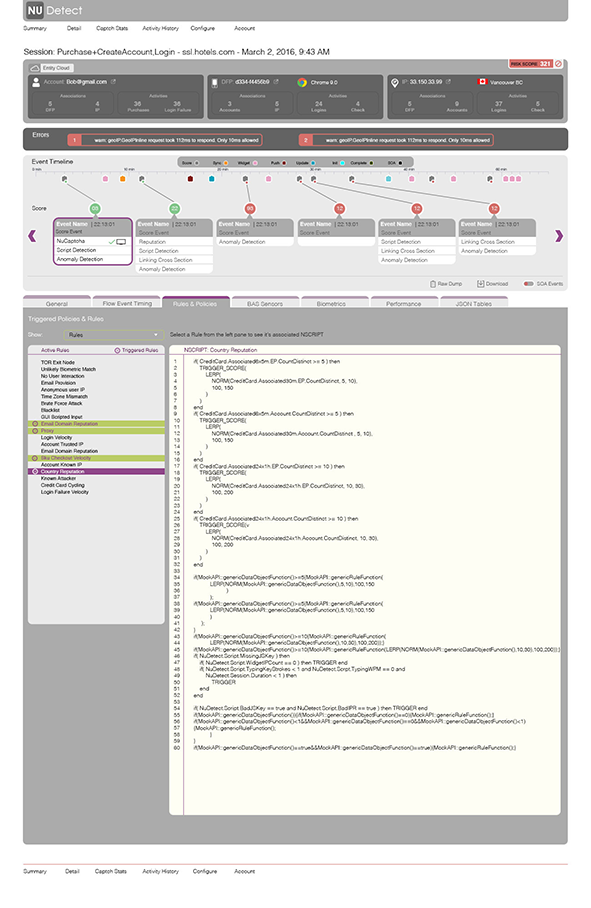NuDetect dashboard screenshot