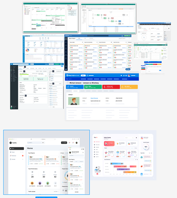 a collection of screenshots from various insurance agencies showing how they handle online complaints and case management.